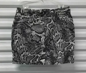 Y2K Snake Print Short Skirt Women's Size Large Black Gray Biker Moto Grunge thumbnail 1