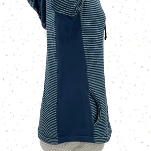 Duluth Trading S'no Sweat Hooded Sweater Navy Blue White Stripes Hoodie Size M thumbnail 4