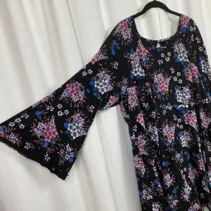 Torrid Black&Pink Floral Challis Mini Dress Sz.24W thumbnail 8