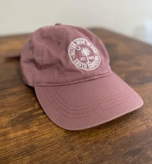 Luxe Men's Maroon Baseball Cap with White Embroidered Hilton Head Island Patch thumbnail 1