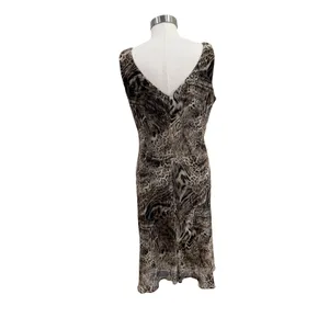 Jones New York Dress Vintage Leopard Print Midi Scarf Dress Brown Tan 16 thumbnail 2
