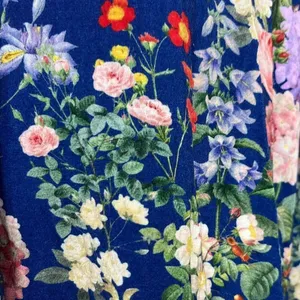Posh Peanut Blue Pink Floral Button‎ Down Bamboo Classic Pajama Top Shirt Small thumbnail 5