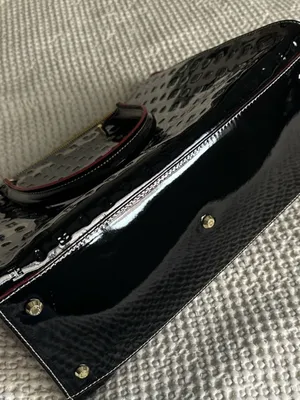 Arcadia Black Patent Satchel with PinkTrim thumbnail 7