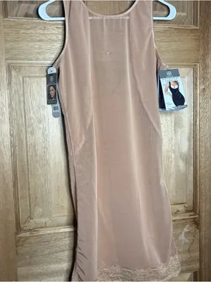 Daisy Fuentes Nude Lace-Trim Slip Dress size XL thumbnail 8