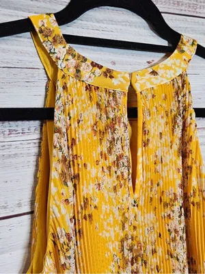 Maison d'Amelie pleated floral halter dress thumbnail 4
