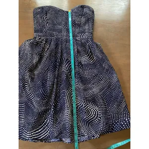 devlin Dress Size Small Strapless Blue White Quilted Smocked Mini from Nordstrom thumbnail 4