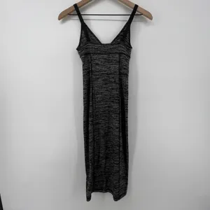 Aritizia Wilfred Free V-Neck Spaghetti Strap Slip Dress Black‎ Gray Women XS thumbnail 3