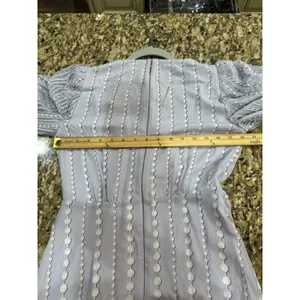 Kate Spade Pearl Drops Degrade Dress LONG SLEEVE‎ GOWN MIDI Size 2 Pleated Silky thumbnail 11