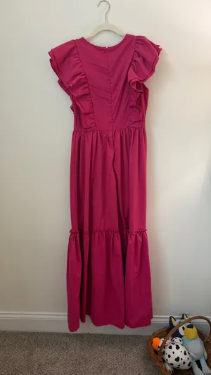 Pink ruffle maxi dress Size XS thumbnail 2