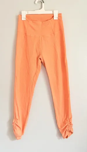 WILO The Label Orange Ruched Ankle Leggings Size M thumbnail 1