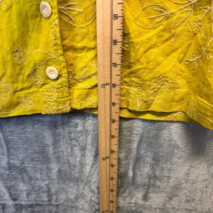2141 | Madewell Linen Floral Embroidered Crop Top Yellow Womens M Summer thumbnail 4