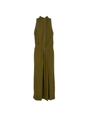 Chelsea28 Olive Green Sleeveless Halter Neck Jumpsuit Size Small Minimalist Boho thumbnail 4