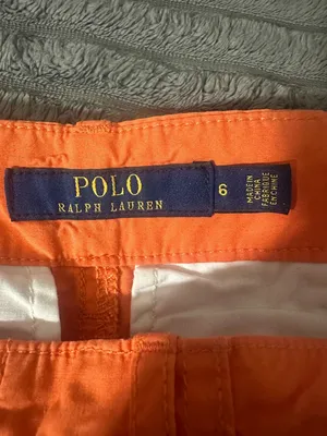 Polo Ralph Lauren orange cotton cargo utility shorts Size 6 thumbnail 8