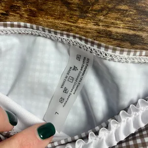 Zaful Brown Gingham 2 pc bikini NWOT‎ size large thumbnail 2