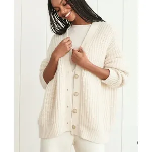 Jenni Kayne Alpaca Cocoon Cardigan XS Chunky Knit Wool Blend Oversized Cream thumbnail 2