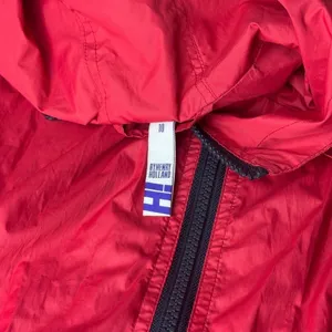 H! By Henry Holland Red‎ Hooded Windbreaker Poncho Jacket Womens Size 10 Zip Up thumbnail 2
