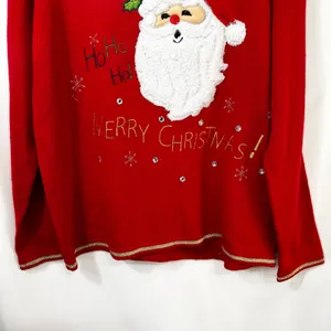 White Stag XL Christmas Sweater‎ Santa Embroidered Merry Red Gold Ugly 1107 thumbnail 4