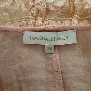LoveShackFancy Macey Crop Top XS Rosewater Pink Lace Ruffle Long Sleeve Blouse‎ thumbnail 10