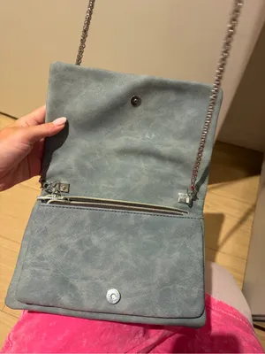 Women's Laser-Cut Suede Crossbody Bag in Light Blue FREE PEOPLE NEVER USED thumbnail 4