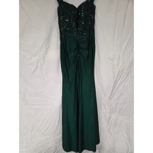 Jules + Cleo Emerald Green Off Shoulder Slit Long Formal Dress Size 6 Sequins thumbnail 5