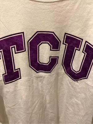 PINK Victoria's Secret White Tee with Purple Lettering thumbnail 3