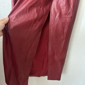 Lamarque Eileen Draped Faux Leather Maxi Skirt In Syrah Size Small thumbnail 6