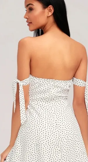 Lulu's‎ Twirl Me Around Off Shoulder Skater Dress Size L thumbnail 1