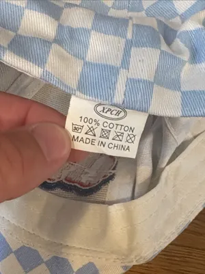 Light Blue & White Checkered Baseball Hat “Dip” Bar Shampoo One Size Adjustable thumbnail 3