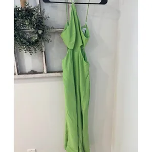 Louna Designer Halter Cutout Midi Green Slit Dress Size Small‎ $265 thumbnail 6
