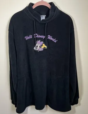 ✨ Vintage‎ Disney Black Minnie Mouse Walt Disney World Terry Sweatshirt Large thumbnail 1