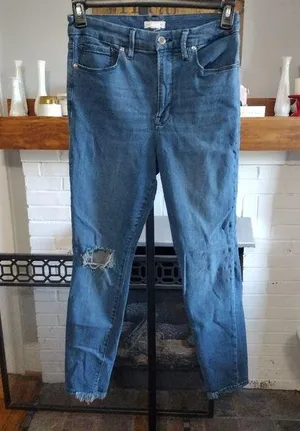 Good American Skinny Leg Distressed Jeans thumbnail 1