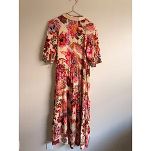 a loves a Womens Maxi Dress S Multicolor Viscose Boho Floral Tiered Button Front thumbnail 5