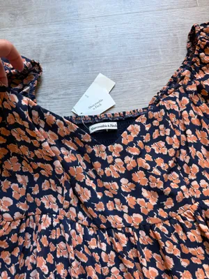 (NWT) Abercrombie & Fitch Floral Babydoll Long Sleeves Short Dress Size L thumbnail 7