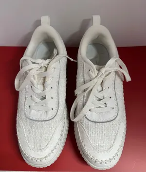 Dream Paris Women White Tweed Lace Up Sneakers Casual Comfort Shoes US 8 EUR 39 thumbnail 1