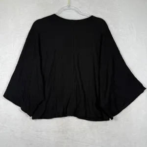 Maeve Anthropologie Black Batwing Waffle Knit Top Medium New With Tags thumbnail 9
