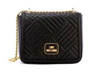 Love Moschino Women's Shiny Quilted Metallic Chain Cross Body Bag - Black thumbnail 1