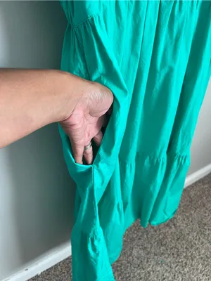 FRENCH CONNECTION Teal Puff-Sleeve Maxi Dress Sz XXL thumbnail 5