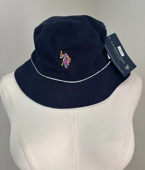 U.S. Polo Assn. Navy Bucket Hat with Multicolor Polo Player Embroidery thumbnail 1