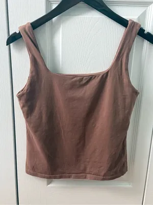 Free People Intimately Square Neck Brami Tank in Tan thumbnail 3