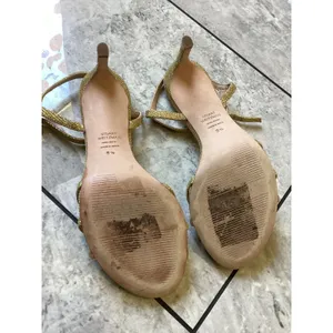 Stuart Weitzman Gold Glitter Strappy Ankle Strap Sandals Heels 6.5M 13694 thumbnail 5