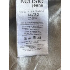Kensie High Rise Wide Leg Light Wash Blue Stretch 5-Pocket Frayed Hem Jeans 14 thumbnail 8