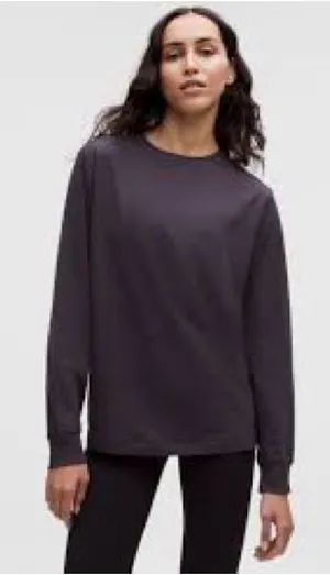 lululemon athletica Long Sleeve Crewneck Top in Charcoal Gray 884 thumbnail 1
