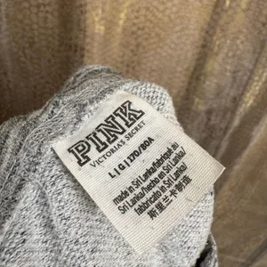 PINK Victoria's Secret Sequin Bling Logo Boyfriend Pant Sweatpants Gray Black La thumbnail 4