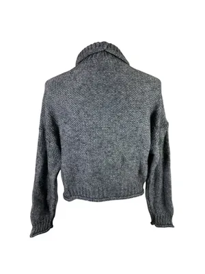 Anthropologie XS Gray Chunky Knit Turtleneck Sweater Oversized Cozy Minimalist thumbnail 3