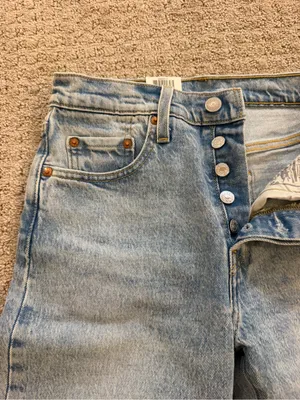 Levi's Light Blue Denim 501 Skinny High Waist Button Fly Jeans Size 24x28 thumbnail 11