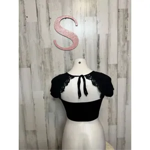 Backless laced black crop top size S thumbnail 3