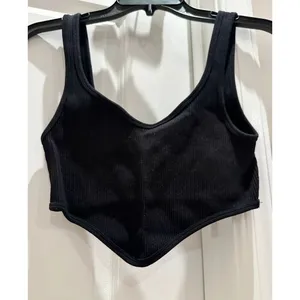 Zara Ribbed Corset Style Crop Top thumbnail 2