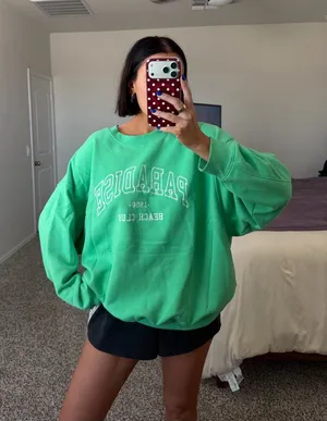 Green crew neck sweatshirt White Size XXL thumbnail 1