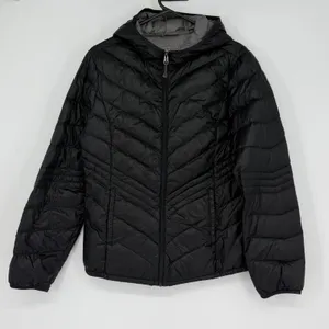 32 Degrees Packable Premium Down Hooded‎ Puffer Jacket Black Womens Small thumbnail 1