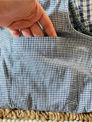 Vintage 100% Cotton Republic Denim Blue Plaid and gingham Button-Up tanktop thumbnail 6